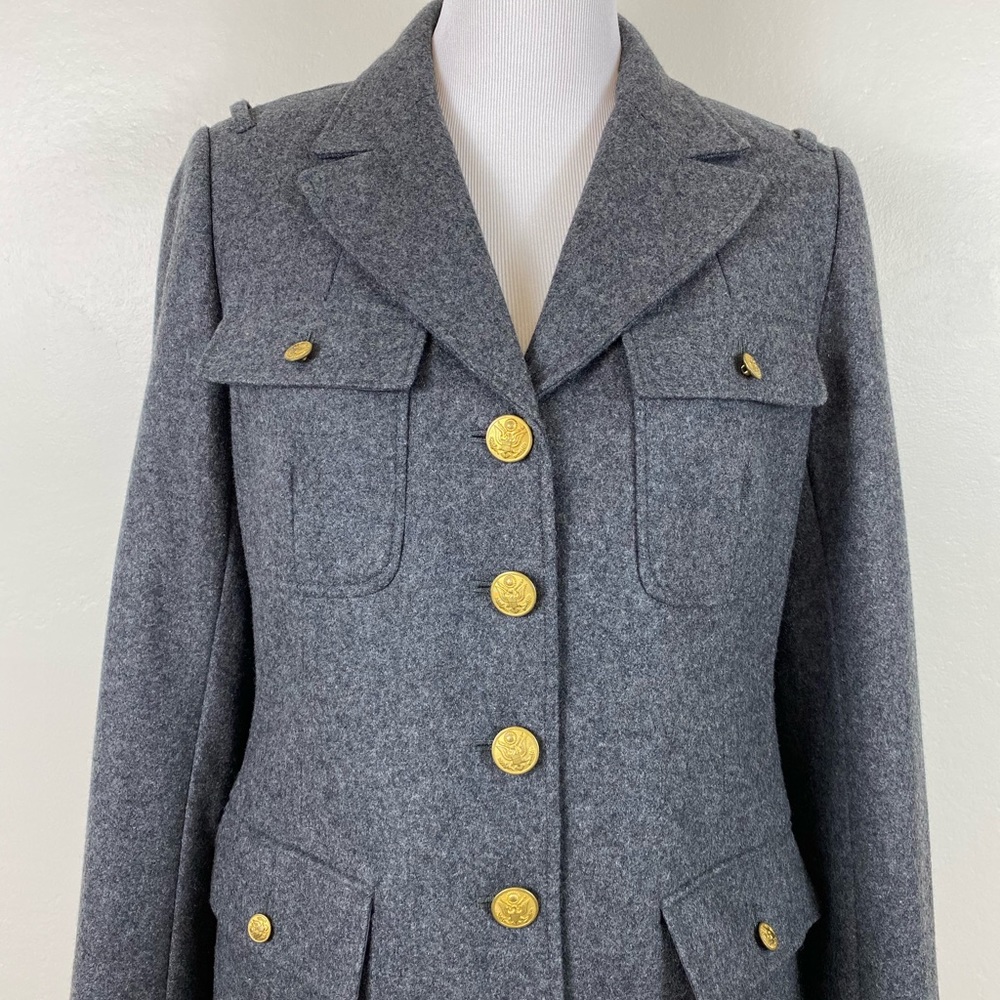 Fossil Gray Wool Blend Military Utility Jacket - image 5